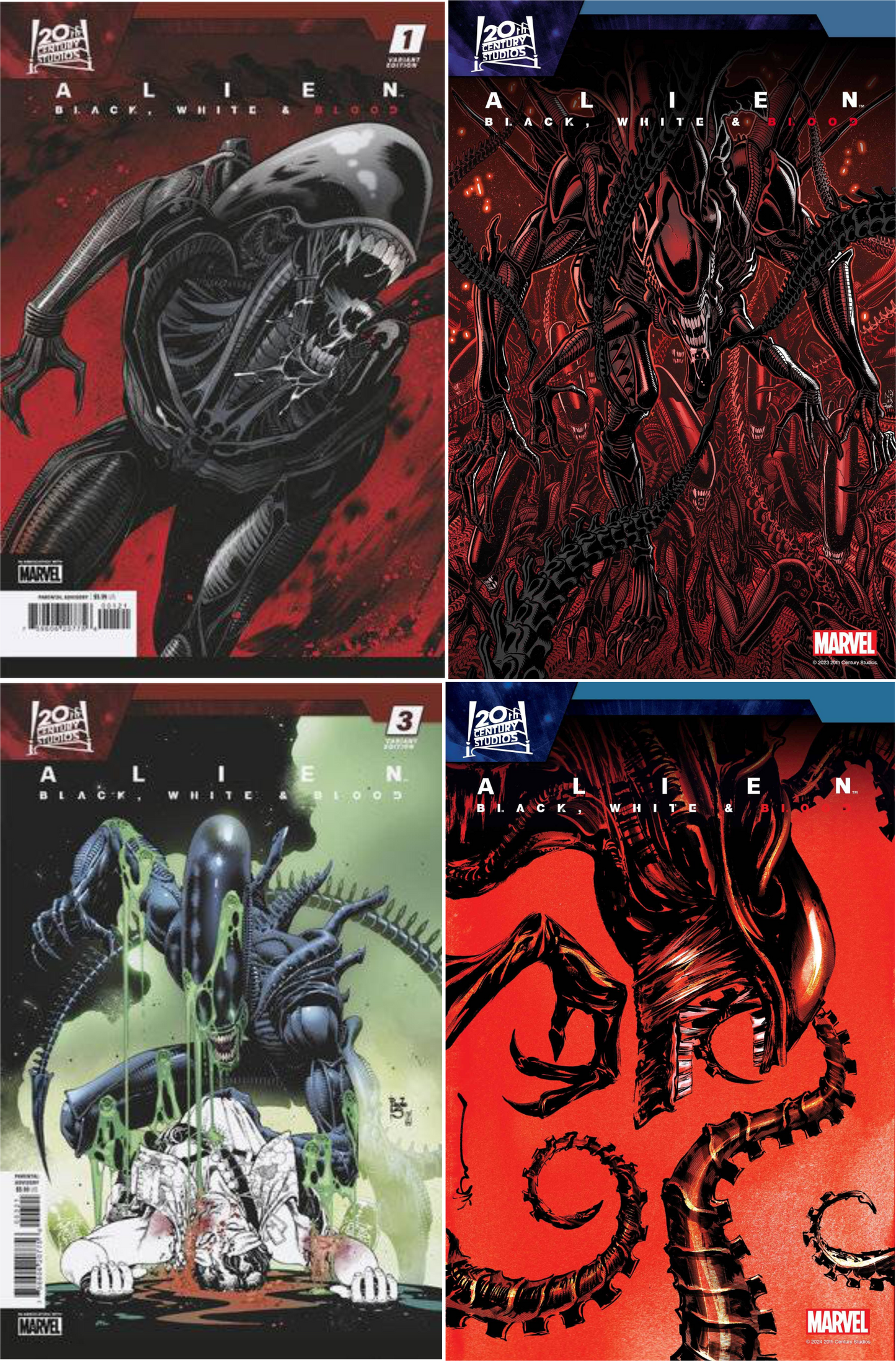 Alien: Black White & Blood #1 - #4 CF COLL Mix Cvrs