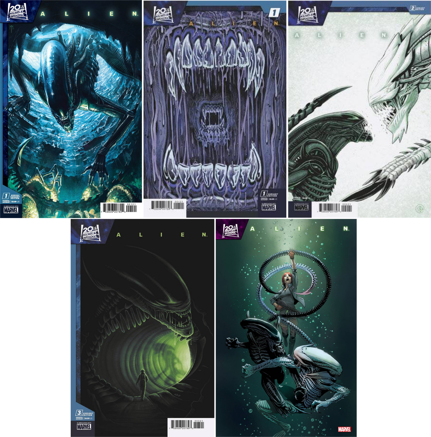 Alien (2024): Descendant #1 - #4 + Annual (2023) #1 CF COLL Variant Cvr
