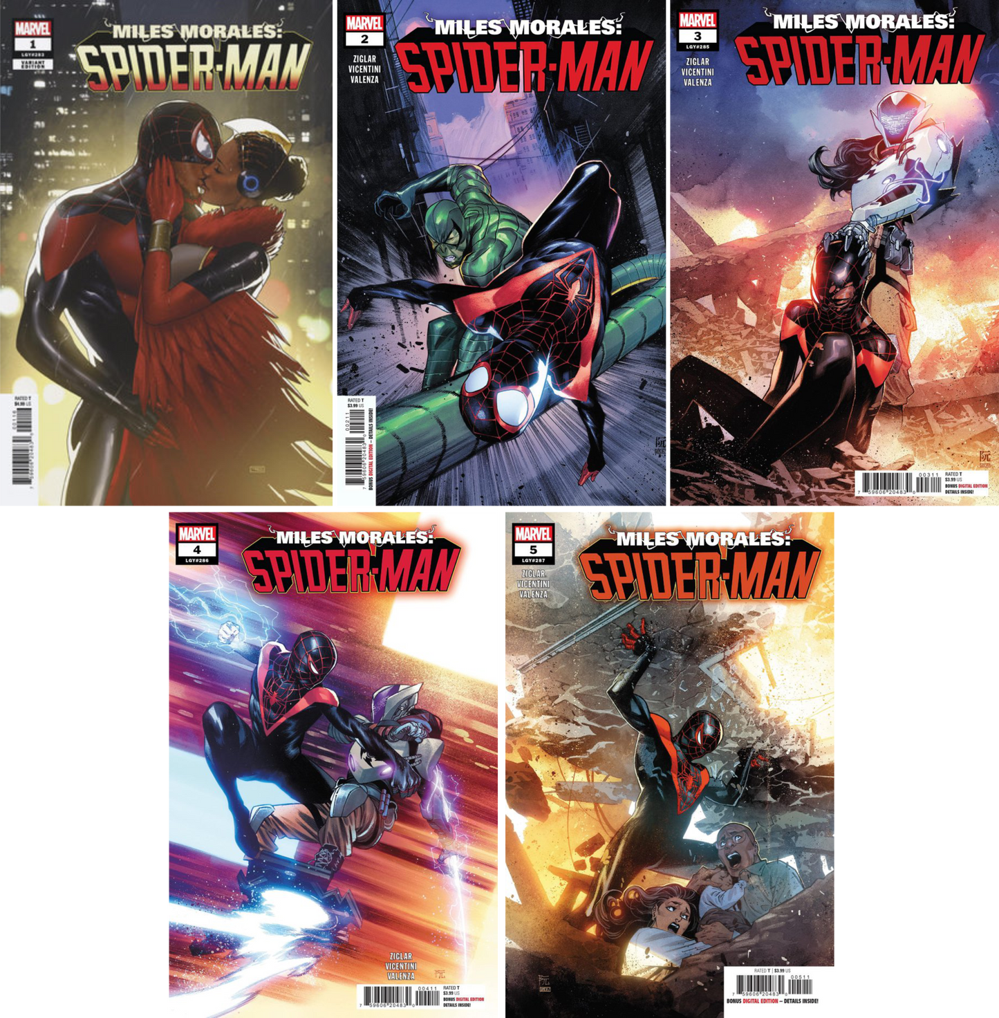 Miles Morales Spider-Man (2022) #1 - #5 CF COLL Mix Cvrs