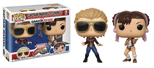 Pop Marvel Vs Capcom Captain Marvel Vs Chun-Li 2-Pack Vinyl Fig