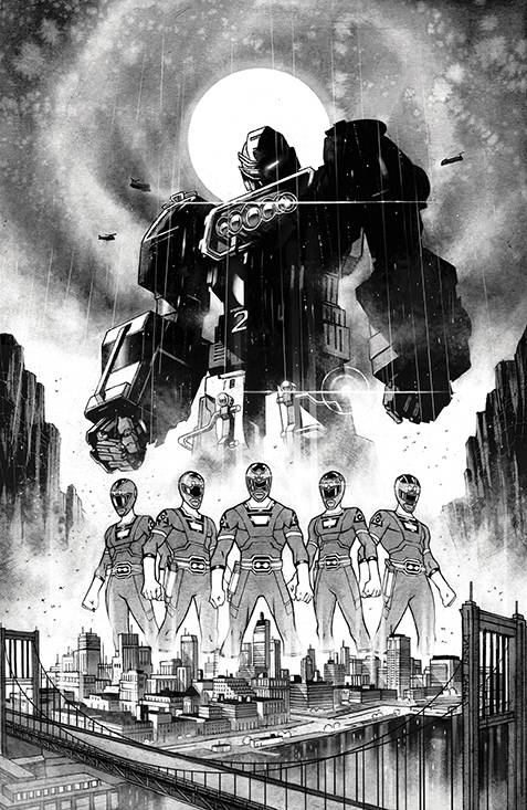 Power Rangers Prime #3 Cvr F 1:15 Ratio Danny Earls B&W Virgin Variant