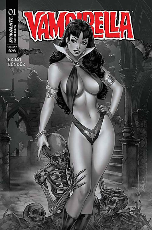 Vampirella (2025) #1 Cvr Zd 1:7 Ratio Elias Chatzoudis B&W Variant